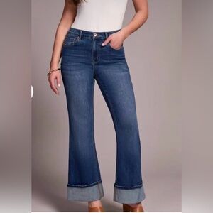 Tribal Brooke Cuffed Palazzo Women's Jeans NWT: Size 2 and 19” inseam